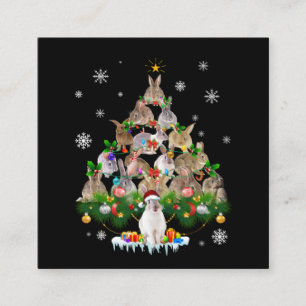 Cartão De Visita Quadrado Presente de Bunny Neve de Árvore de Natal de Coe