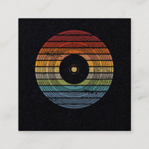 Cartão De Visita Quadrado Presente de Disco do Music Party 2010 - Retro Vint
