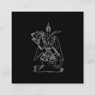 Cartão De Visita Quadrado Presente oculto de Satã de cabra Lúcifer Mágico Pr