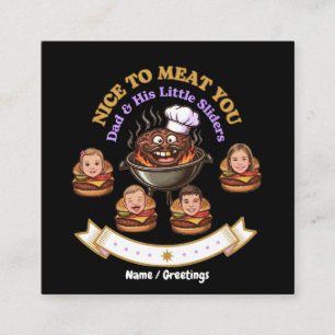 Cartão De Visita Quadrado Presente Personalizado BBQ Grill Master - Prazer e