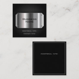 Cartão De Visita Quadrado Preto E Aço