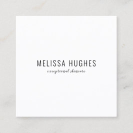 Cartão De Visita Quadrado Preto e Branco modernos simples
