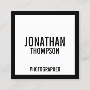 Cartão De Visita Quadrado Preto e Branco Negrito