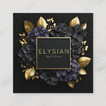 Preto e Dourado Floral Geométrico Hortênsia