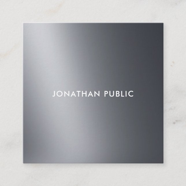 Cartão De Visita Quadrado Preto, Modestável, White Professional Moderno, Leg (Frente)