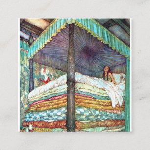 Cartão De Visita Quadrado Princesa E Impressão De Ervilha - Conde De Fada H