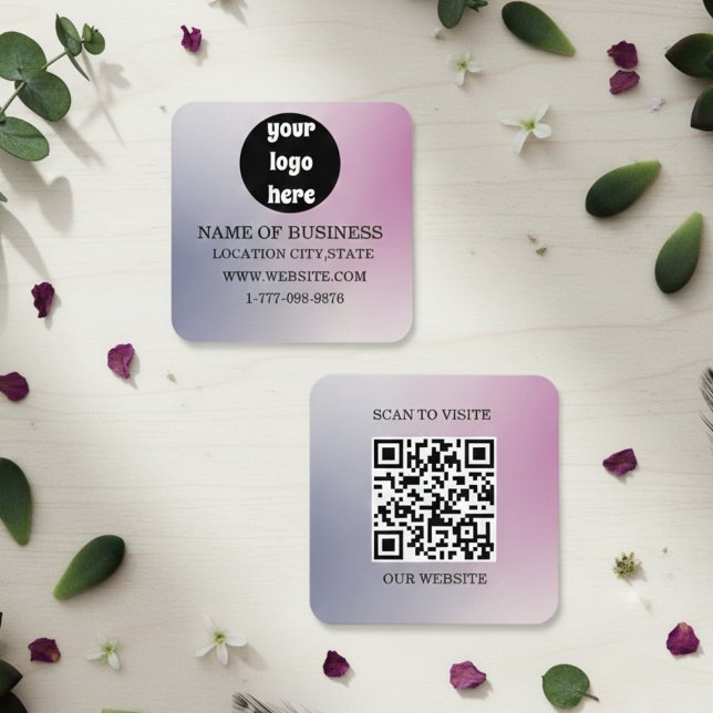 Cartão De Visita Quadrado “Professional Custom Business Cards – Personalized (Criador carregado)