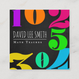 Cartão De Visita Quadrado Professor de Matemática/Tutor de Matemática