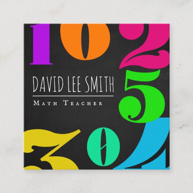 Cartão De Visita Quadrado Professor de Matemática/Tutor de Matemática (Frente)