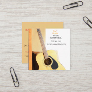 Cartão De Visita Quadrado Professor de Música de Areia/Músico/Educador Guita