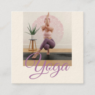 Cartão De Visita Quadrado Professor de Yoga Fotográfico