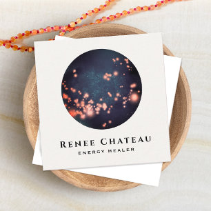 Cartão De Visita Quadrado Professora do Célestial Stars Cosmic Energy Healer