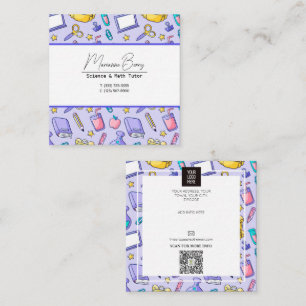 Cartão De Visita Quadrado Professora Tutor HomeSchool