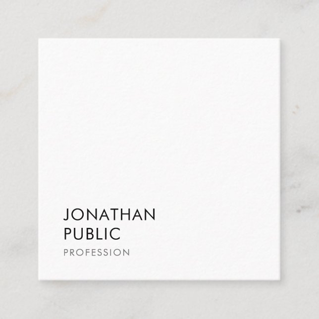 Cartão De Visita Quadrado Profissional elegante de Modelo simples de tendênc (Frente)
