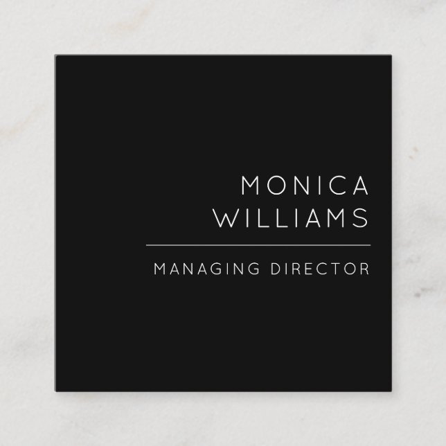 Cartão De Visita Quadrado Profissional minimalista chique (Frente)