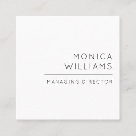 Cartão De Visita Quadrado Profissional minimalista chique
