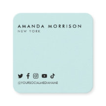 Profissional Minimalista Mídia Social Verde-Mint