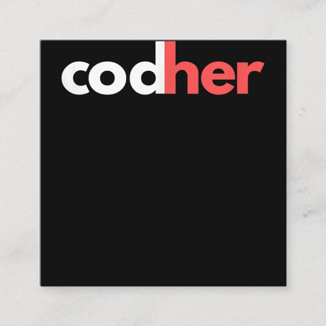 Cartão De Visita Quadrado Programadora da Codher Women Stem Engenheiro Amant (Frente)