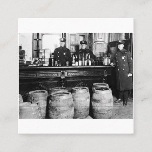 Cartão De Visita Quadrado Proibição - Bootlegger de Raid Policial Falante -