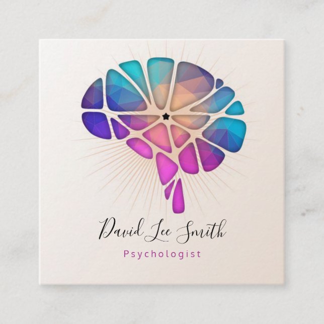 Cartão De Visita Quadrado Psicólogo / Neurologista (Frente)