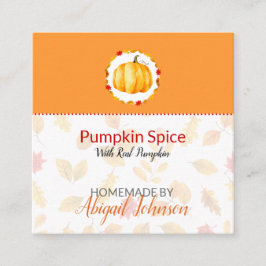 Cartão De Visita Quadrado Pumpkin Spice Homemade Bath & Body Label | Etiquet