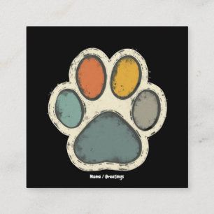 Cartão De Visita Quadrado Puppy Dog Paw Imprimir Design de Amante de os anim