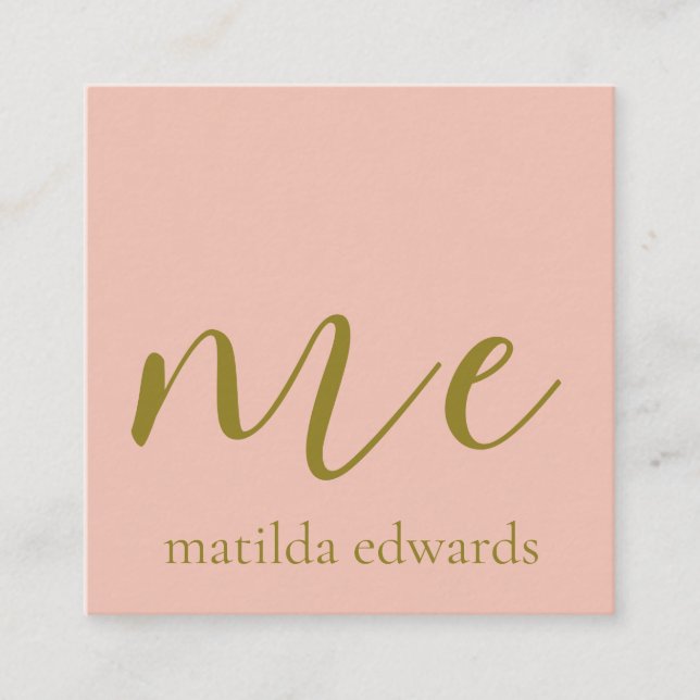 Cartão De Visita Quadrado QR Code Cosmetics Elegant Modern Unin Pink (Frente)