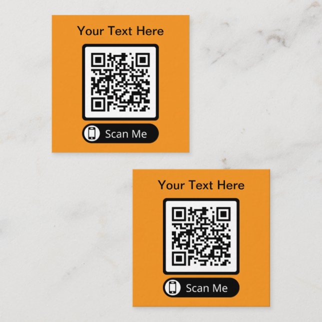 Cartão De Visita Quadrado QR Code Escaneável de Dupla Face  (Frente/Verso)