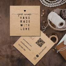 Qr Code Kraft Feito à Mão com amor