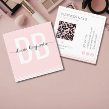 Qr Code monograma moderno rosa e branco