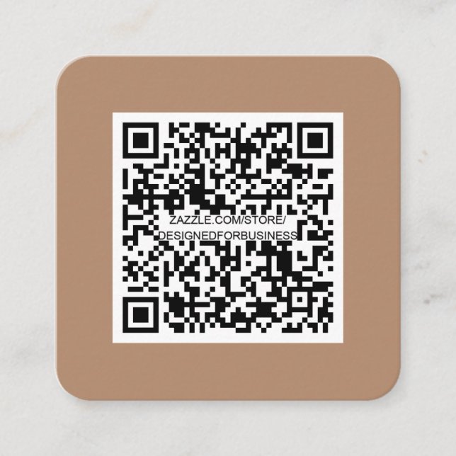 Cartão De Visita Quadrado QR code-Social Media-Modern-Simple-Professional Sq (Frente)