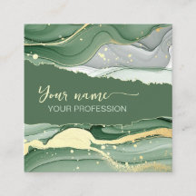 Qr Code Watercolor Sage Green Gold 