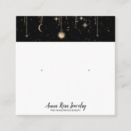 Cartão De Visita Quadrado *~* QR Sol Celestial Cósmico Sol Lua Branca Ouvind