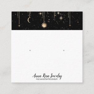 Cartão De Visita Quadrado *~* QR Sol Celestial Cósmico Sol Lua Branca Ouvind