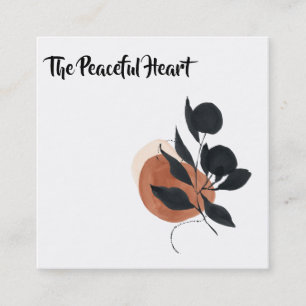 Cartão De Visita Quadrado *~* QR Wabi Sabi Abstrato Tinta Mínima AR27 Simple