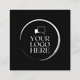 Cartão De Visita Quadrado Quadrado Adicione seu círculo personalizado preto 
