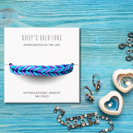 Cartão De Visita Quadrado Quadrado Branco de Exibição de Bracelete Moderna