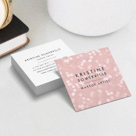 Cartão De Visita Quadrado Quadrado do Bokein Rosa Esbranquiçado