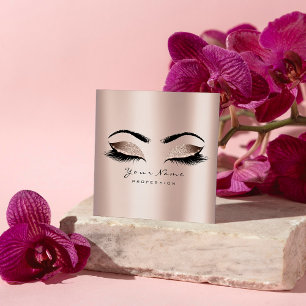 Cartão De Visita Quadrado Quadrado do rosa do brilho do chicote do olho da