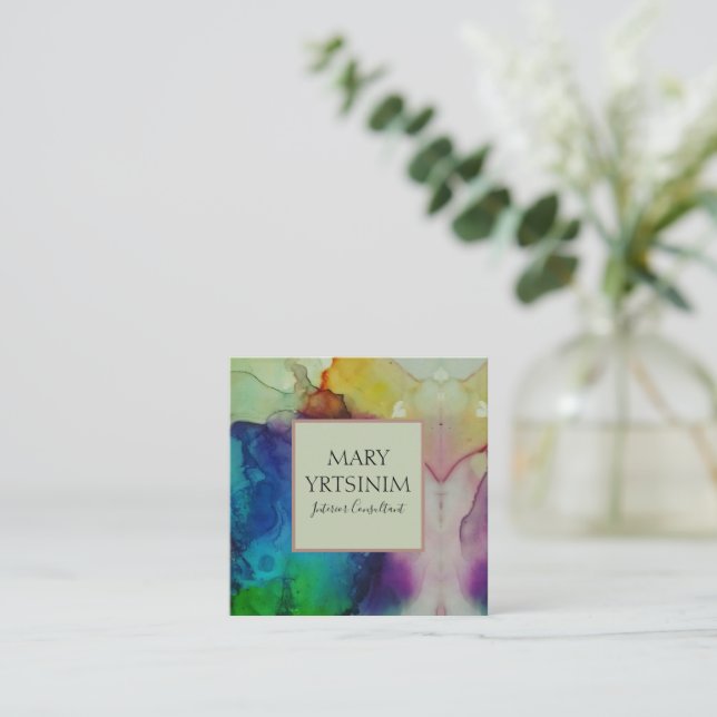 Cartão De Visita Quadrado Quadrado Inky (Em pé/Frente)