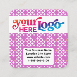 Cartão De Visita Quadrado Quadrado orquídeo de código QR do logotipo persona