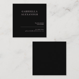 Cartão De Visita Quadrado Quadrado preto e rosa clássico simples