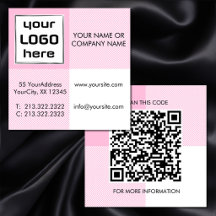 Quadrados Xadrez Rosa Branco Ousado Código QR do L