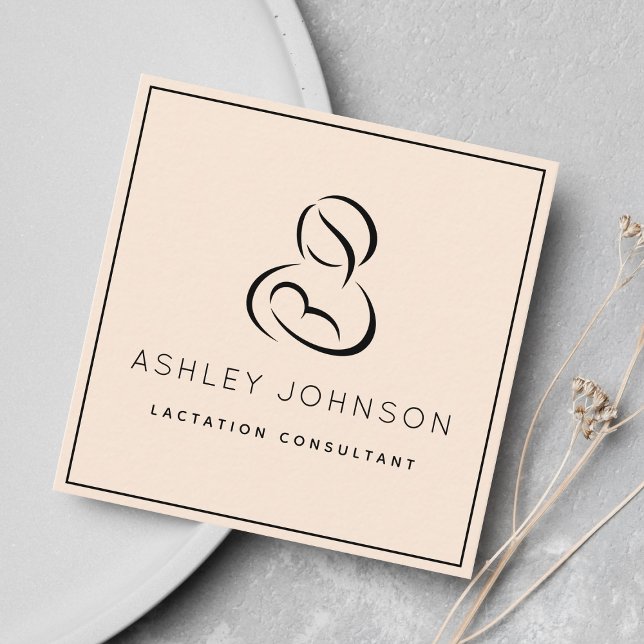 Cartão De Visita Quadrado Quadro Preto de Aleitamento Consultor de Aleitamen (Criador carregado)