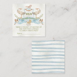 Cartão De Visita Quadrado Raffle da Fralda de Crest Stork