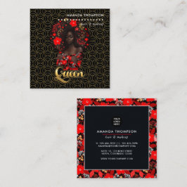 Cartão De Visita Quadrado Rainha Negra Beleza Moda