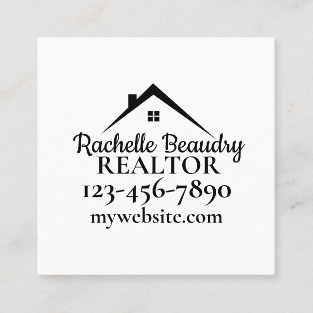 Cartão De Visita Quadrado Real Estate Marketing Custom Realtor (Frente)