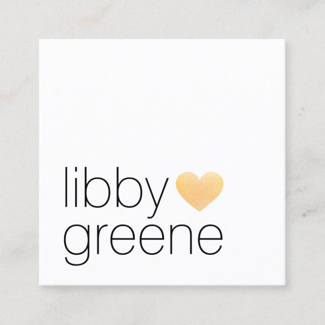 Cartão De Visita Quadrado Rede Dourada de Brilho Simples e Moderna com Brilh (Frente)