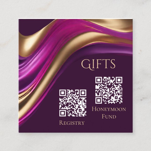 Cartão De Visita Quadrado Registro Caseiro e Fundo Honeymoon-Modern- (Frente)