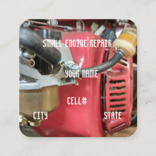 Cartão De Visita Quadrado Reparo de motor pequeno